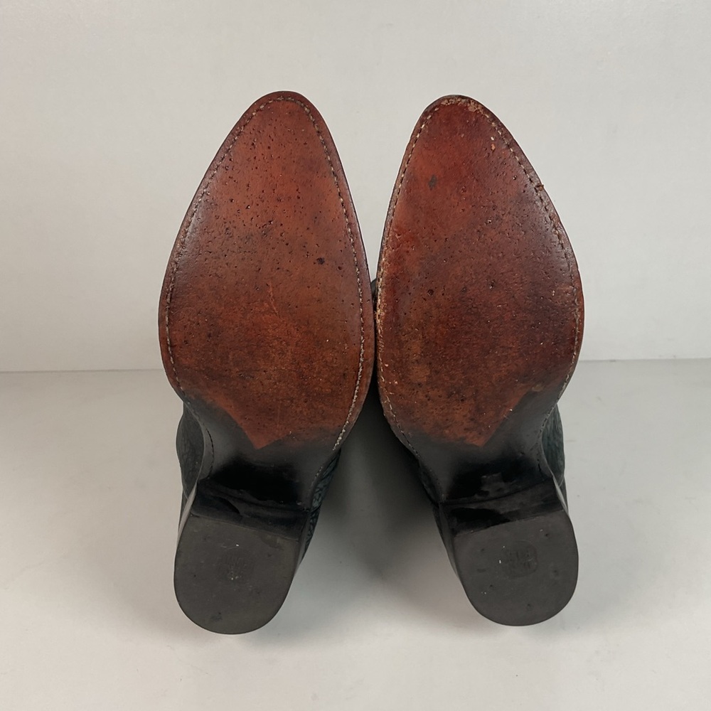 Vintage Dan Post Sueded Shoulder Cowboy Boots | USA Made | Men’s 8 D - Picture 2 of 16